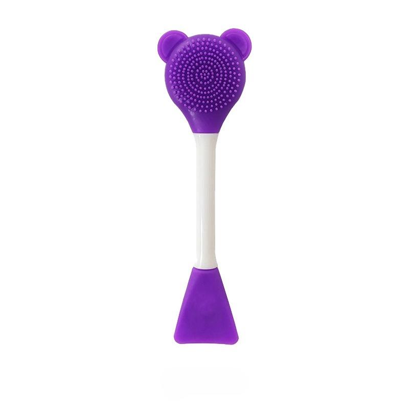 Double Head Dual-use Facial Mask Brush for Mask Stick with Scoop Apply Mud Film Facial Mask Brushes Silicone Facial Beauty Tools