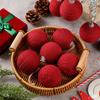 9PC/Set Foam Window Decoration Linen Rope Xmas Tree Christmas Ball Ornaments Home Decor Hanging Decorations Farmhouse