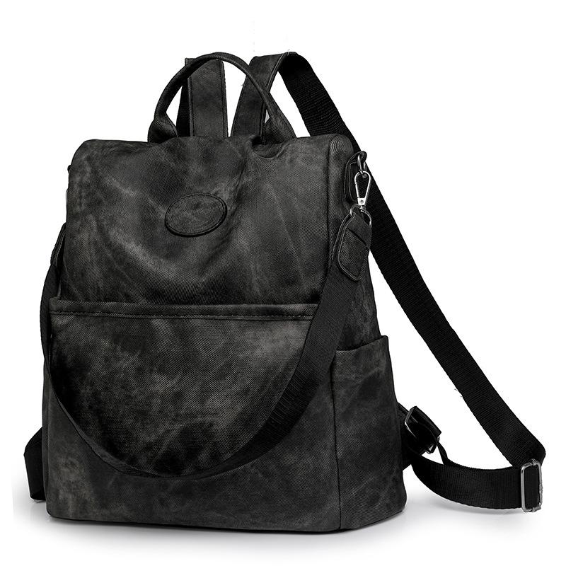 

Рюкзак женский модный городской простой большой вместительный рюкзак студенческая школьная сумка чёрный