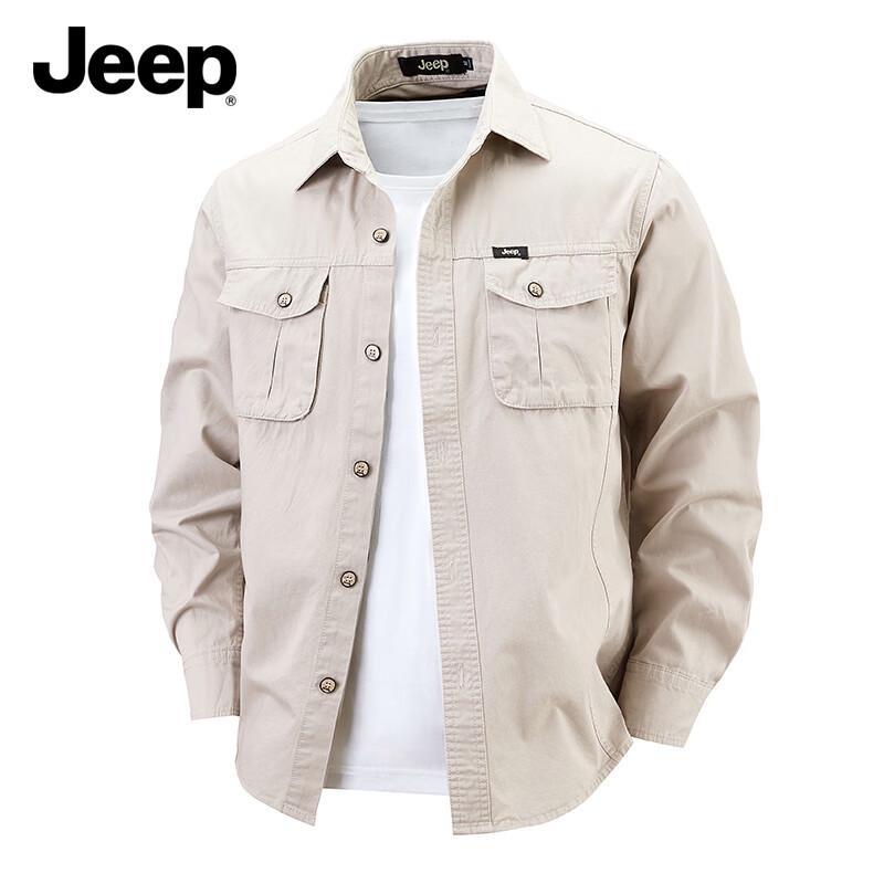 JEEP Unisex Long Sleeve Button-Up Shirt XL