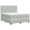 Box Spring Bed with Mattress Light Gray 200 X 200 Cm Velvet