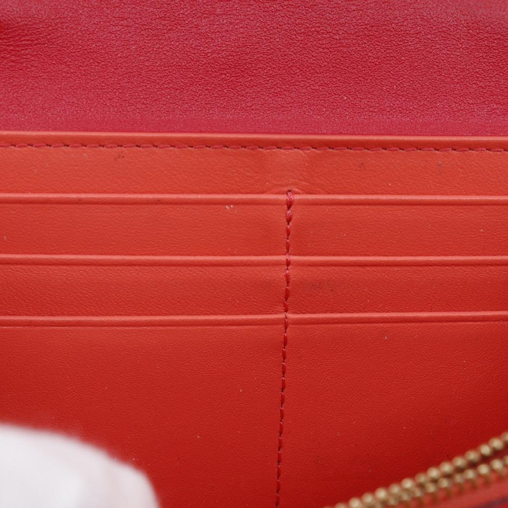 MCM Patricia Kette Brieftasche Colorblock Vicetos Braun / Rosa Leder/PVC Damen Gebraucht