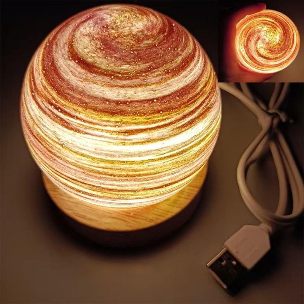 Luminous Glass Sphere 80MM LED Night Light USB Plug In Mini Planet Table Lamp Crystal Ball Girls