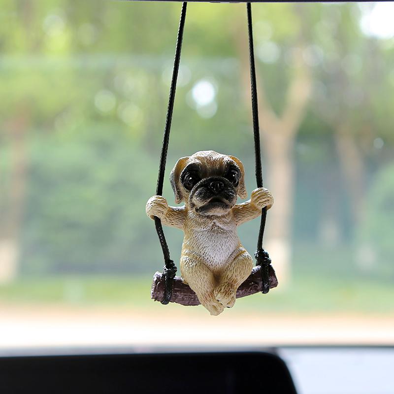 Nové pryskyřičné roztomilé zvířecí autodoplňky s anime motivem buldoka, přívěsek, auto, zpětné zrcátko, ozdoby, dárek k narozeninám pro páry