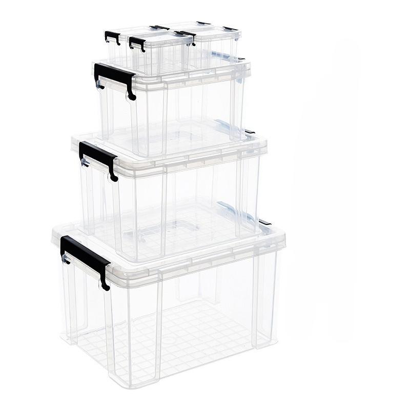 2pcs Mini Plastic Storage Box Transparent Toy Car Clothing Portable Household Goods Storage
