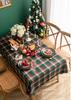 Green Plaid Christmas Tablecloth for Rectangle Tables, Polyester Table Cloth Perfect For Holiday Parties, Dining and Banquet