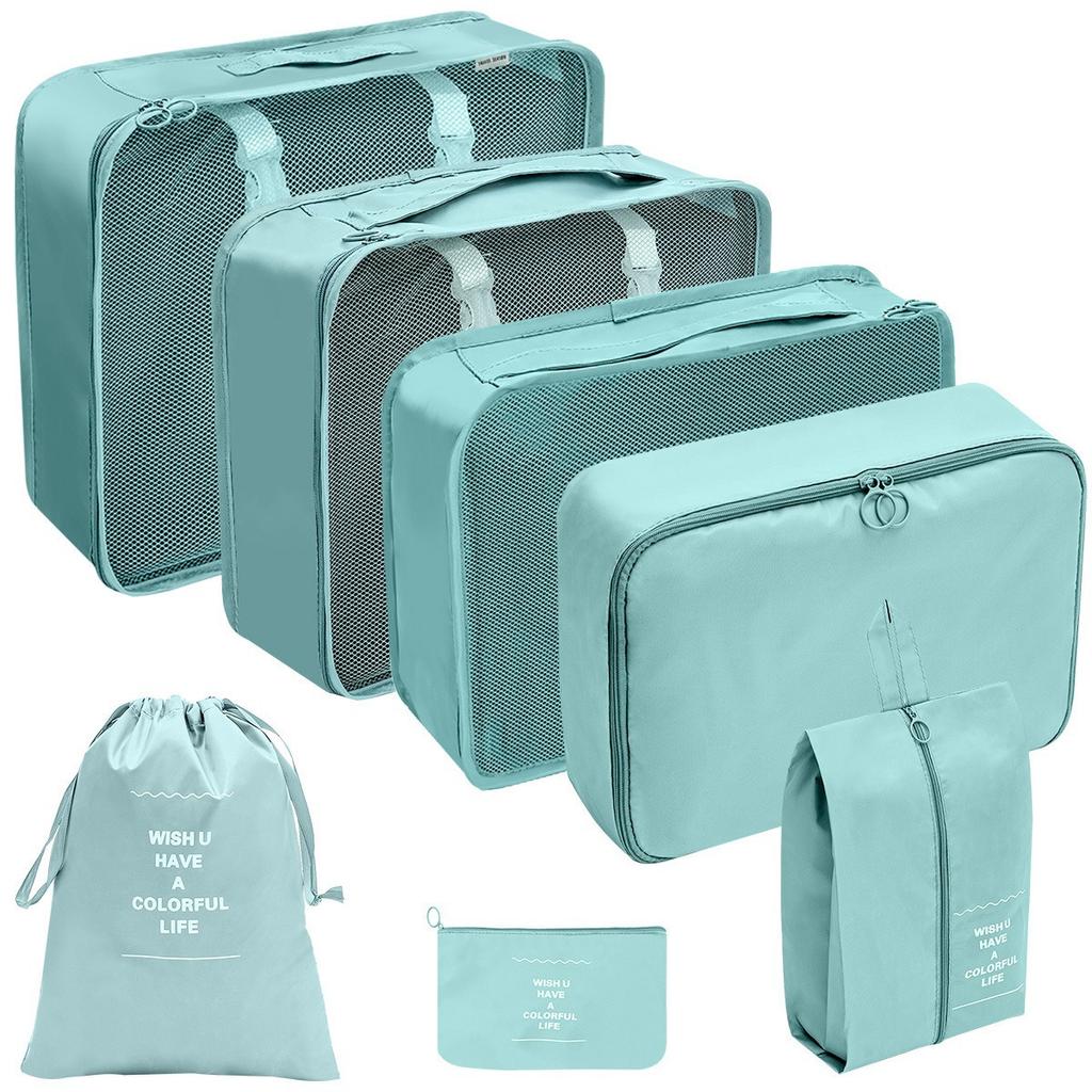 7 Piece Travel Packing Organizer Set Large Capacity Luggage Storage Bags Waterproof Portable Clothes Shoes Storage Pouches