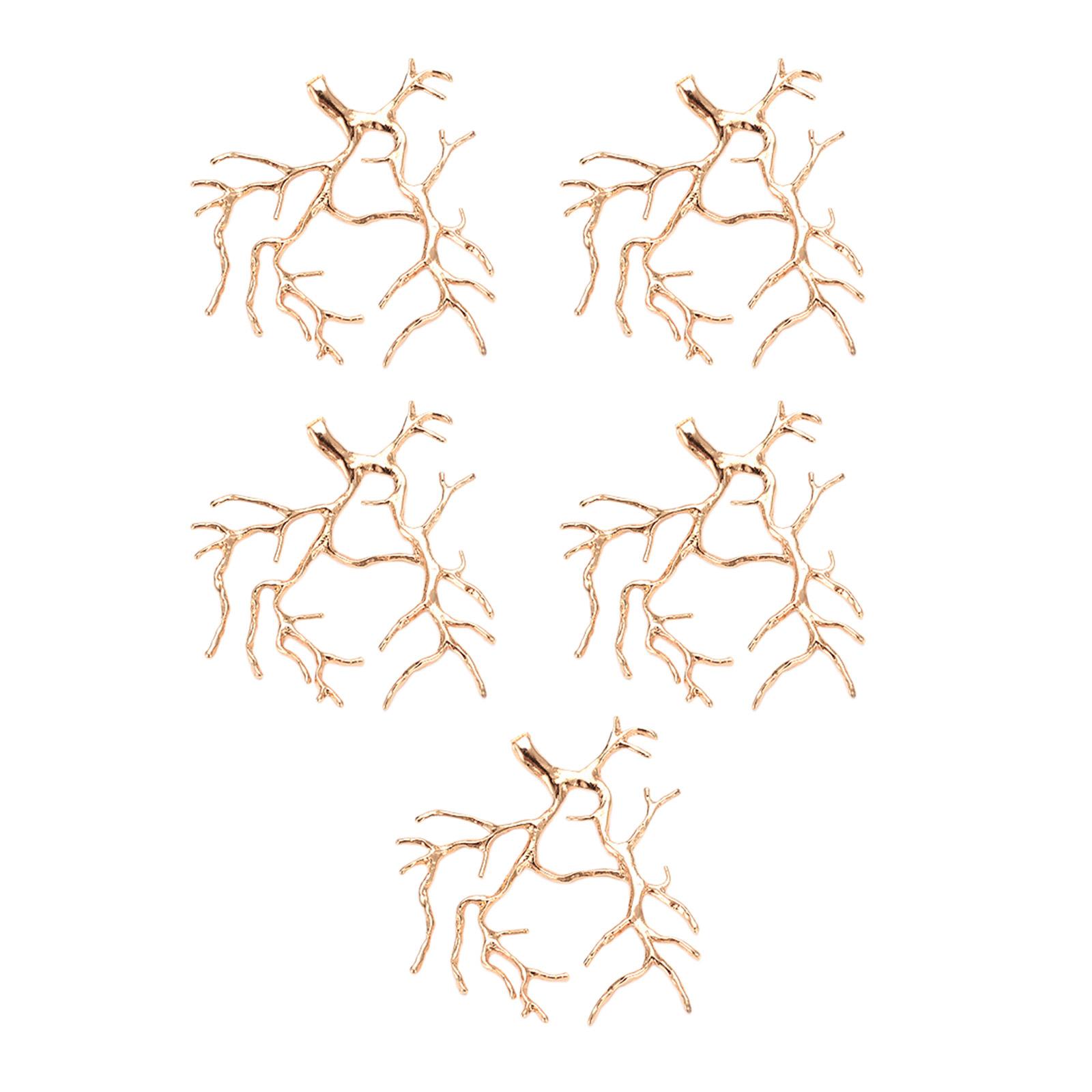 

5 штук Медное покрытие Серебро/Золото Ветка Пустая основа Подвески для ожерелья для DIY изготовления ювелирных изделий Модный ювелирный шарм золотой