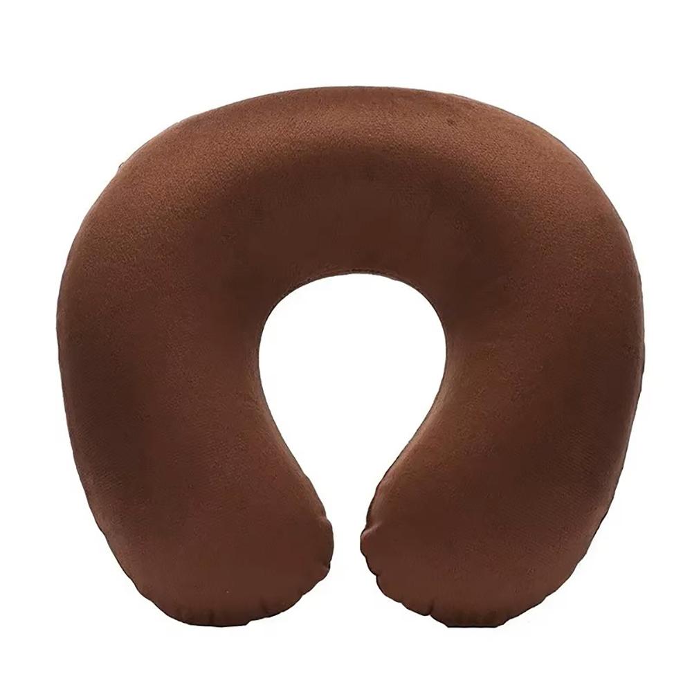 1PC U-shaped Travel Pillow Portable Lazy Inflatable Neck Cervical Support Short Plush Office Sleep Essentials