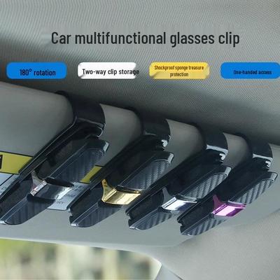 Multifunktionale Kohlefaser Auto Brillen-/Ticketklemme