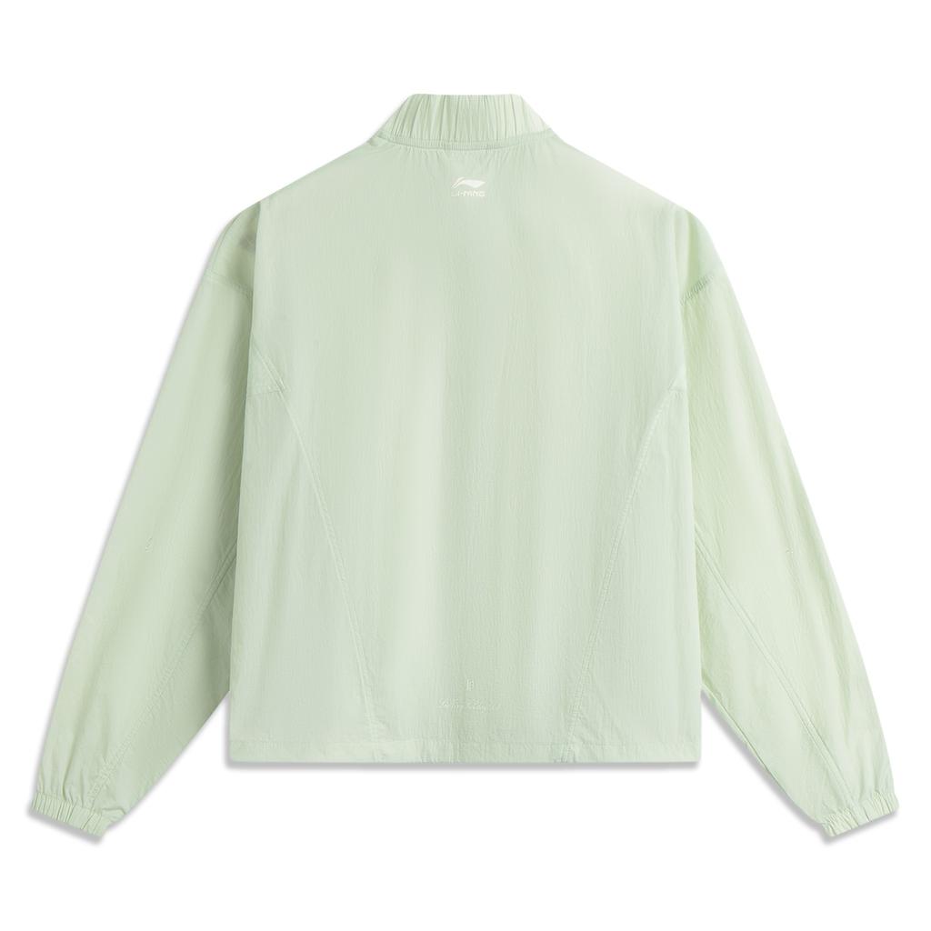 Li Ning Sports Lifestyle Series Solid Color Letter Baseball Collar Loose Ice Silk Cool Comfortable Casual Sun Protection Clothing Women tops AFDV942-2