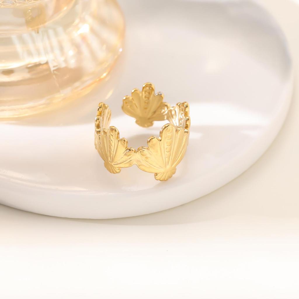 18K Non-fading European and American Irregular Hollow Ring - Versatile Fashion Hand Jewelry Design