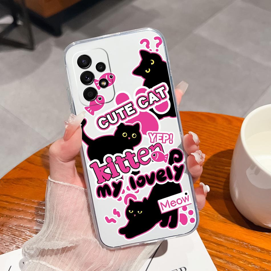 Flower Case For Samsung Galaxy A52 Phone Cover For Samsung A 52 Cases Soft Transparent Silicone Christmas Elk deer Back Covers