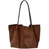 Autumn and Winter Retro Suede Large-capacity Tote Bag, New Stylish and Simple Class Commuting Portable Shoulder Bag