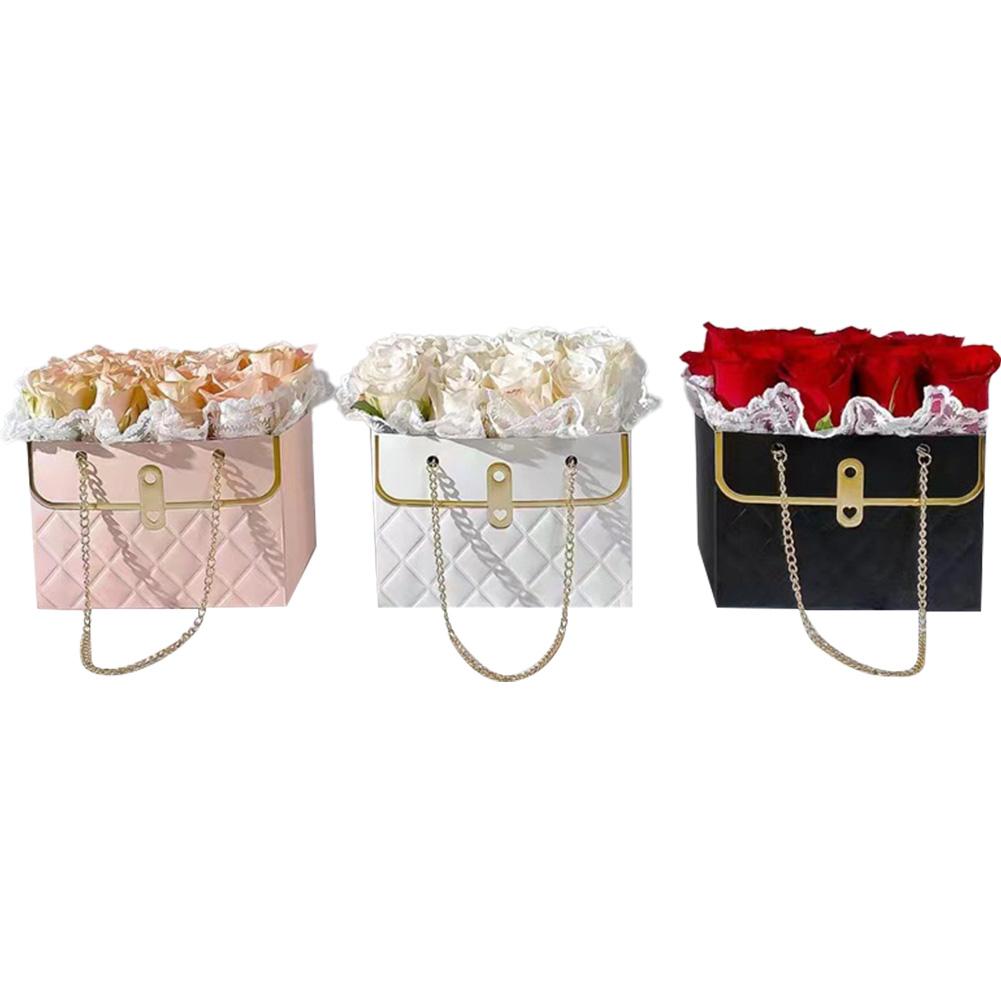 

6Pcs Bouquet Storage Box with Chain Portable Florist Handbag Multi-Purpose Flower Wrapping Basket for Wedding Birthday Gift Wrap China Mainland
