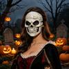 Masque intégral léger Masque de crâne d'Halloween, Accessoire d'Cosplay effrayant pour maison hantée style vintage, Accessoire de costume de fête, Farce