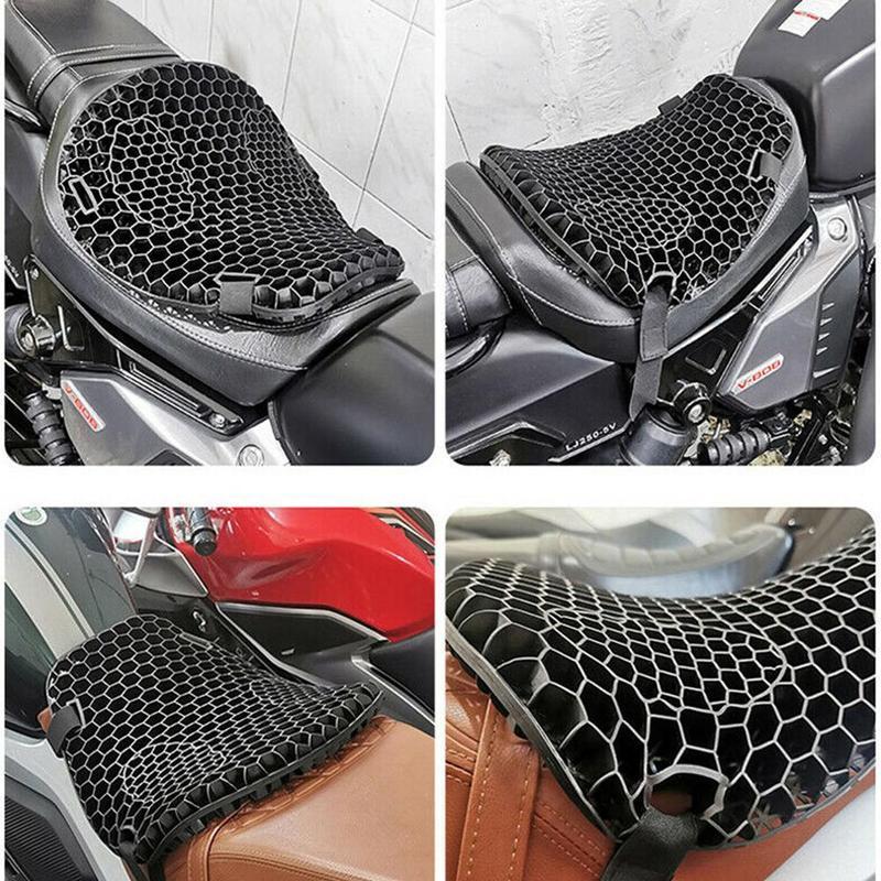 Motorcycle Honeycomb Gel Seat Cushion 3D Mesh Fabric Comfort Autobike Decompression Cover Shock Absorbing Relief Cushions