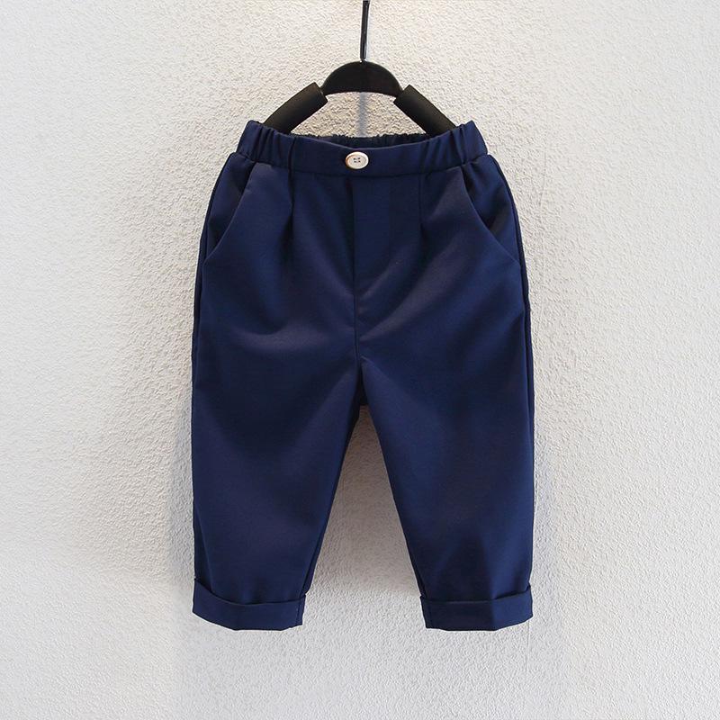 Kids' Black Dress Pants & Girls' Navy Straight-Leg Uniform Pants with Full Elastic Waist