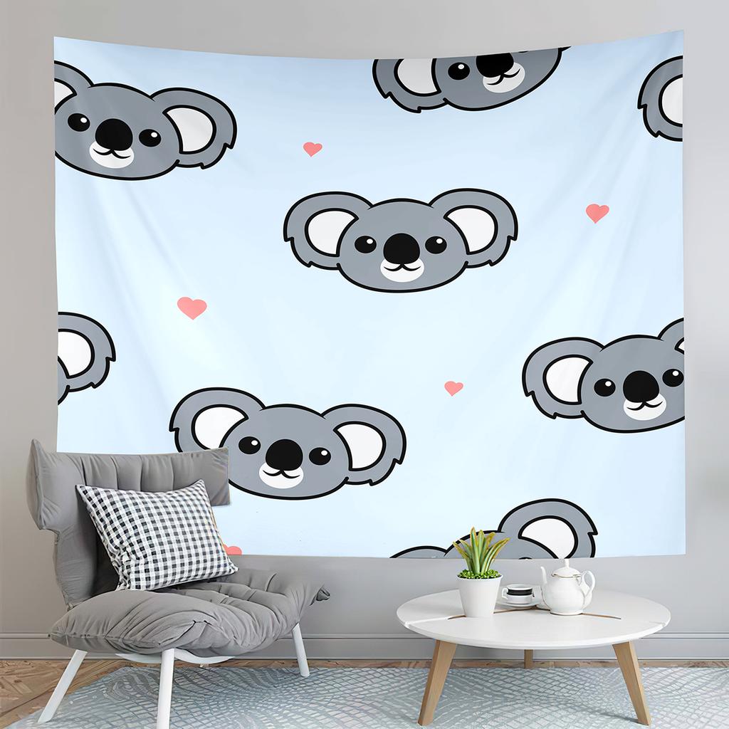 Cartoon Koala Tapestry Eucalyptus Branches Tapestry Cute Wild Animals Tapestry Home Living Room Bedroom Wall Modern Tapestries