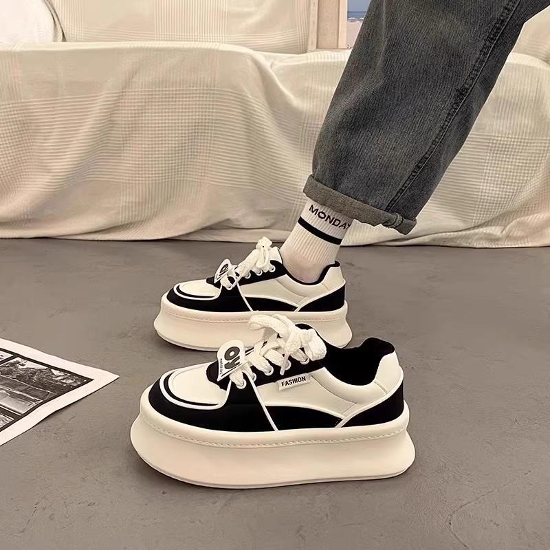Muffin platform niche board shoes new spring and autumn heightening casual sports shoes 35