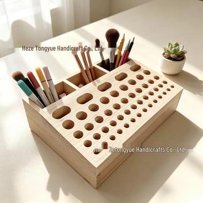Wooden Multi-Hole Leather Carving Tool Rack