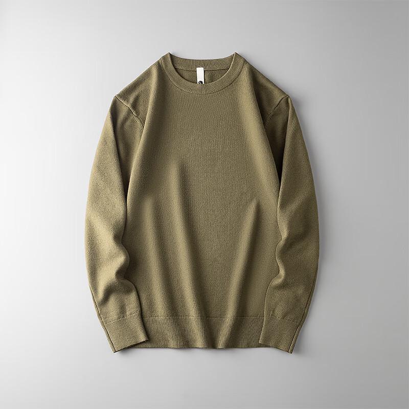 Yiliteng Men's Lambswool Blend Crew Neck Sweater