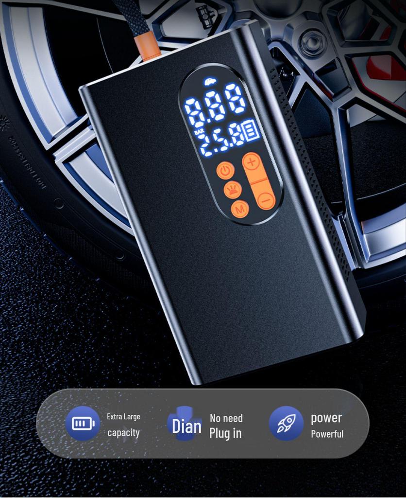 Portable Smart Digital Car Air Pump: Compact High-Power Handheld Inflator with Digital Display