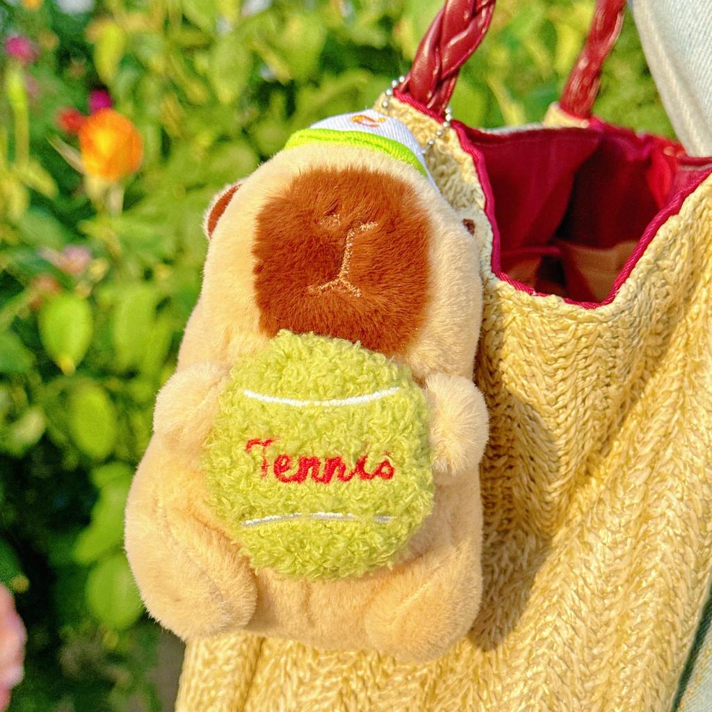 Creative Plush Capybara Keychain - Cute Cartoon Sports Pendant Doll, Perfect Small Gift