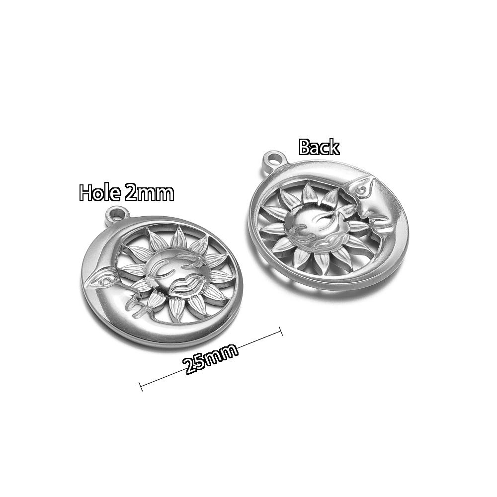 5Pcs Stainles Steel Face Sun Flower Gold Charms for DIY Hiphop Necklace Pendants Supplies Jewelry Findings Women Earrings Making