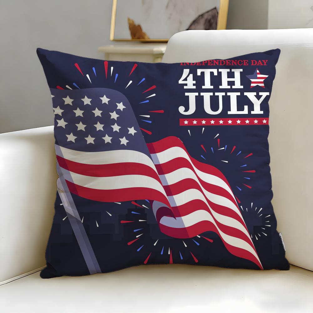 classic holiday Independence Day Cushion Cover Soft EasyWash Pillow Case Versatile for Couch Bed Travel and Office