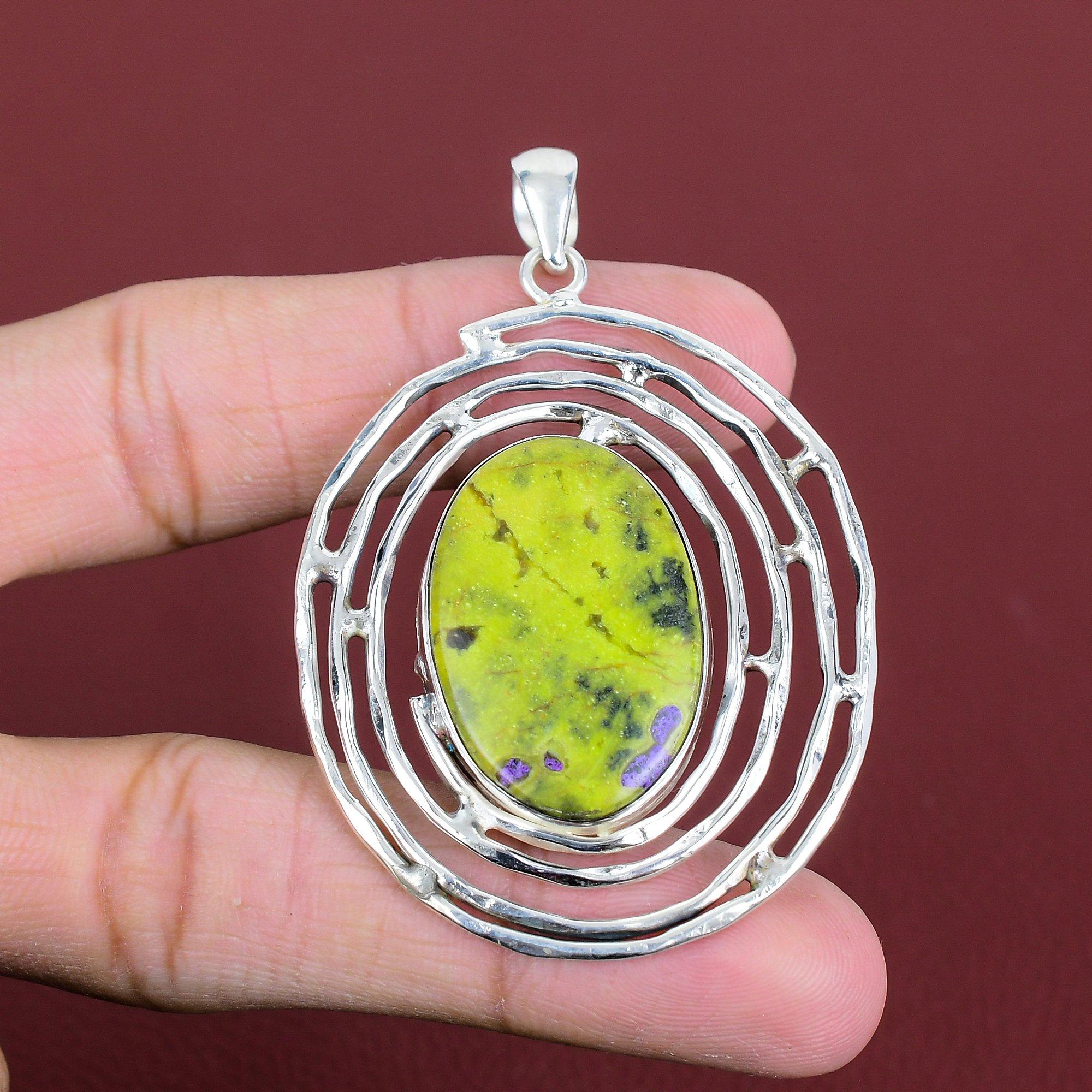 Stichtite Pendant Natural Gemstone Pendant 925 Sterling Silver Pendant Elegant Jewelry Handmade Unique Pendant Wedding Gifts Silver Jewelry