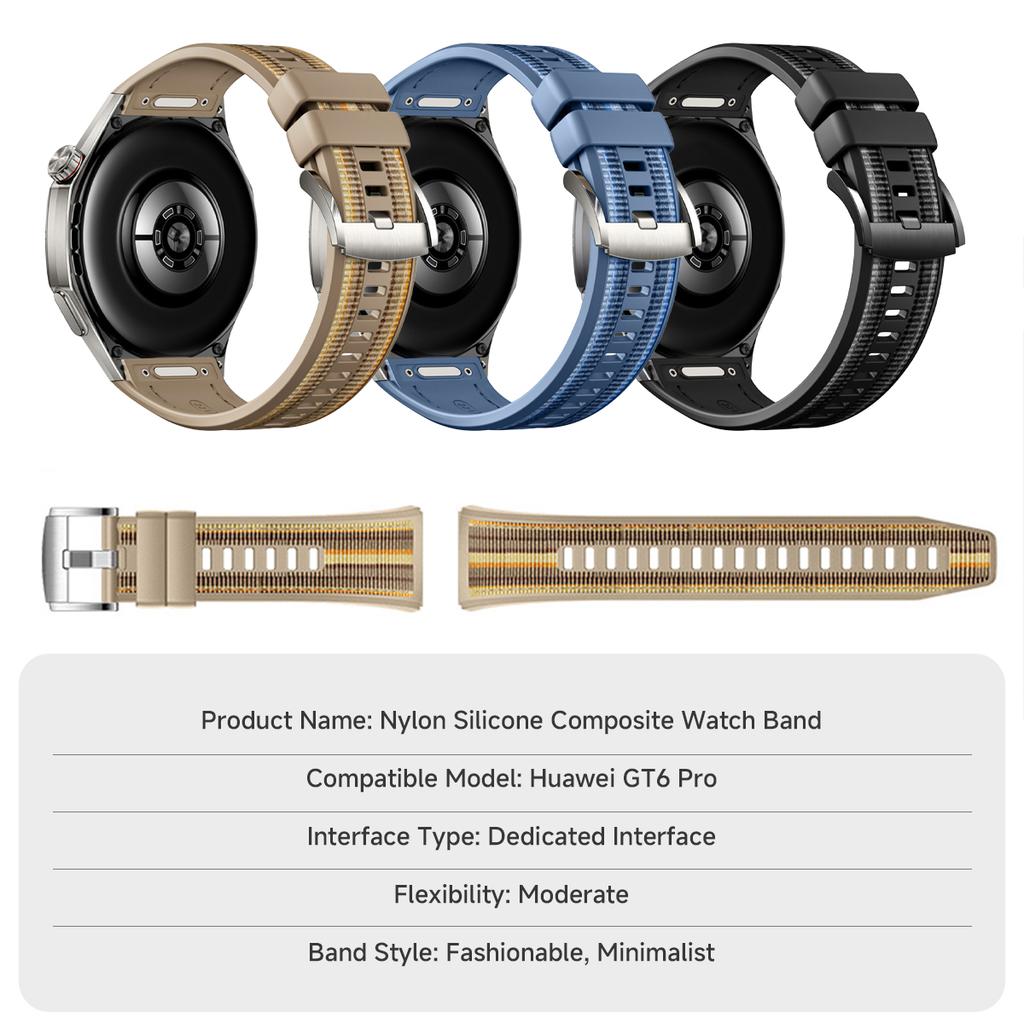 Huawei Watch GT 6Pro 46mm için Naylon Silikon Kordon Spor Bileklik Huawei GT6 Pro Akıllı Saat Aksesuarları Hızlı Çıkarma 2025
