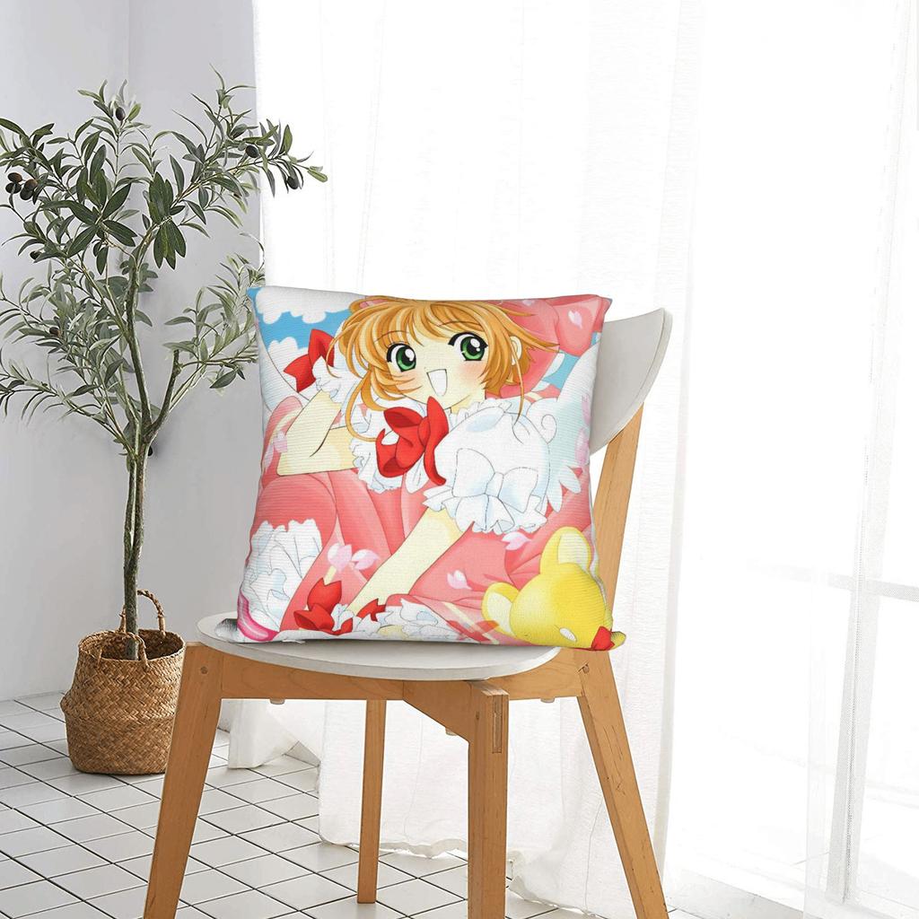 Sakura Magical Cartoon Anime Pillow Case Design Pillow Cover For Sofa Car Home Decor Novelty Cushion Cover