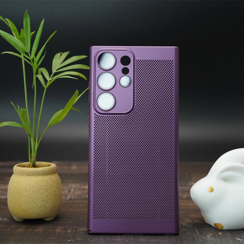 New Stylish Ultra Thin A54 Cooling Mesh Shell Samsung S24ultra Mobile Phone Case Suitable for S23 Lens Film Full Inclusive PC