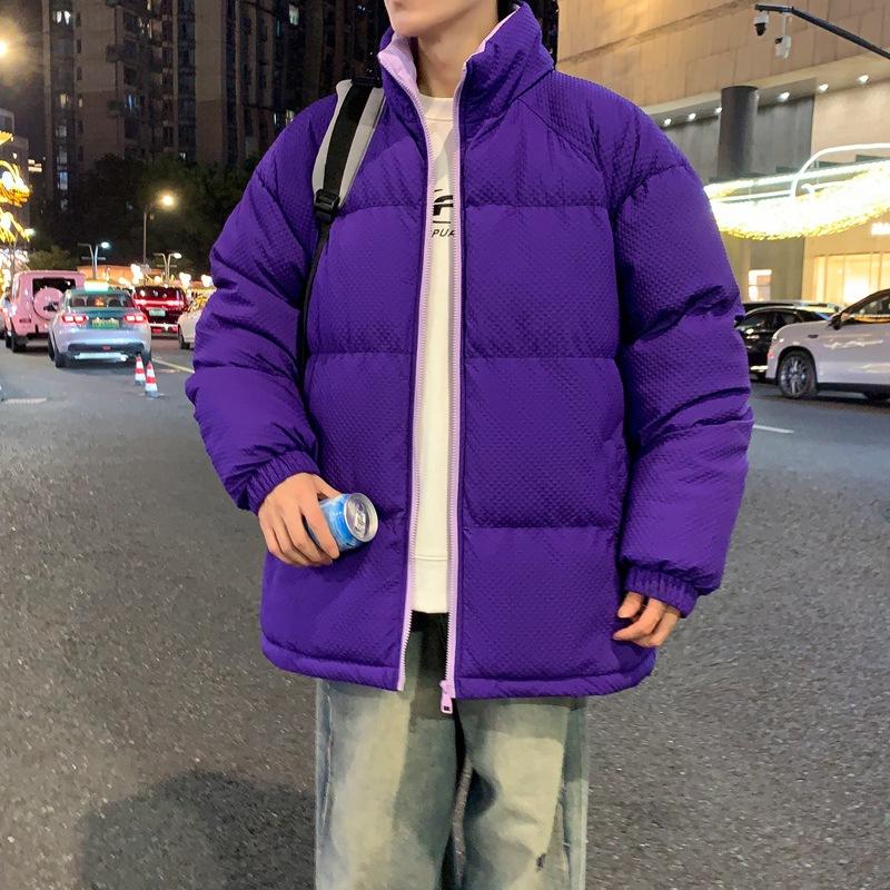 

Мужское пальто осеннее утолщенное теплое вафельное с хлопковой подкладкой, свободная осенняя куртка с хлопковой подкладкой 3XL фиолетовый