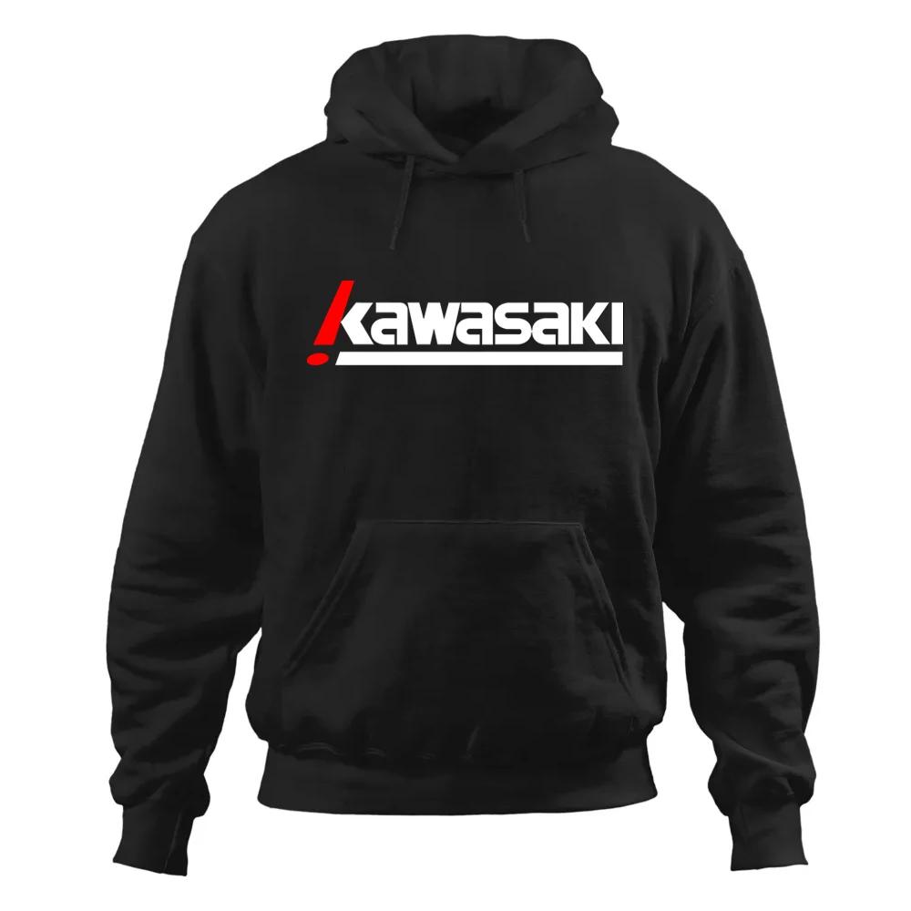 Nová pánská streetová závodní souprava mikina s kapucí Kawasaki nadměrné sportovní oblečení volný pulovr cool