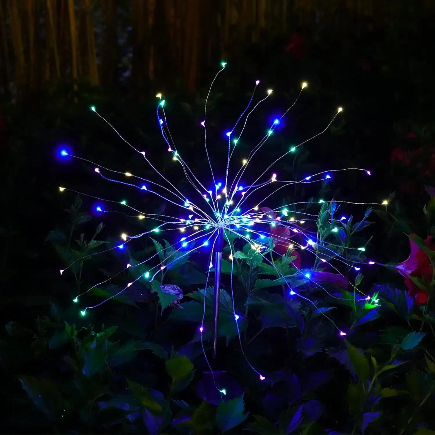 

150 LED Solar Power Firework Lights Garden Decoration Fairy Lights Waterproof Outdoor Dandelion Lawn Lamp for Patio Garden Decor 150LED