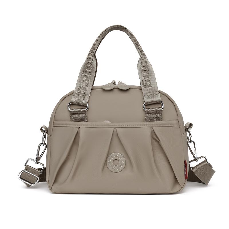 LADIES HANDBAG Schoudertas Effen Kleur Nylon Geplooide Handtas Grote Capaciteit Pendelaar Crossbody Tas