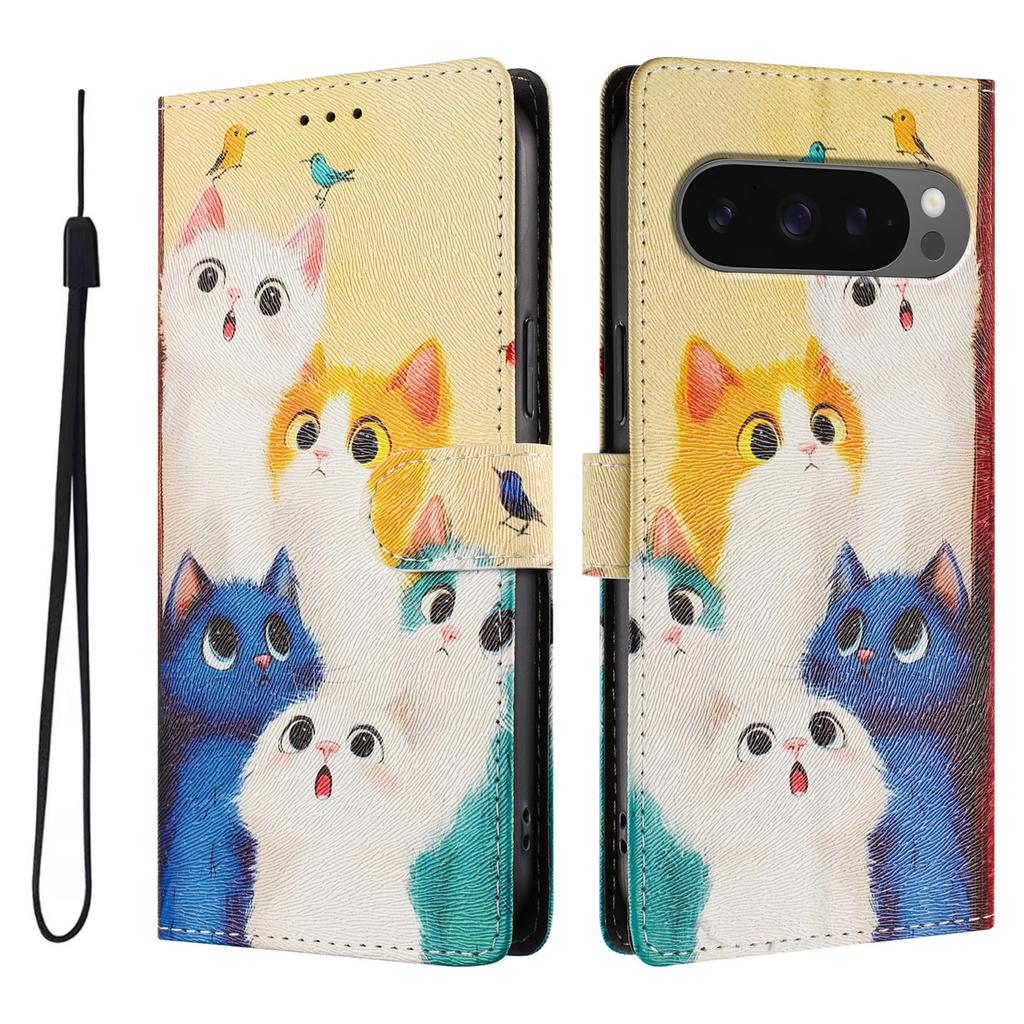 Printed Cartoon Magnetic Leather Wallet Case for Google Pixel 10A 10 9 9A 8 8A 7 7A 6 6A 5 5A 4A 5G Pro XL Phone Flip Book Cover