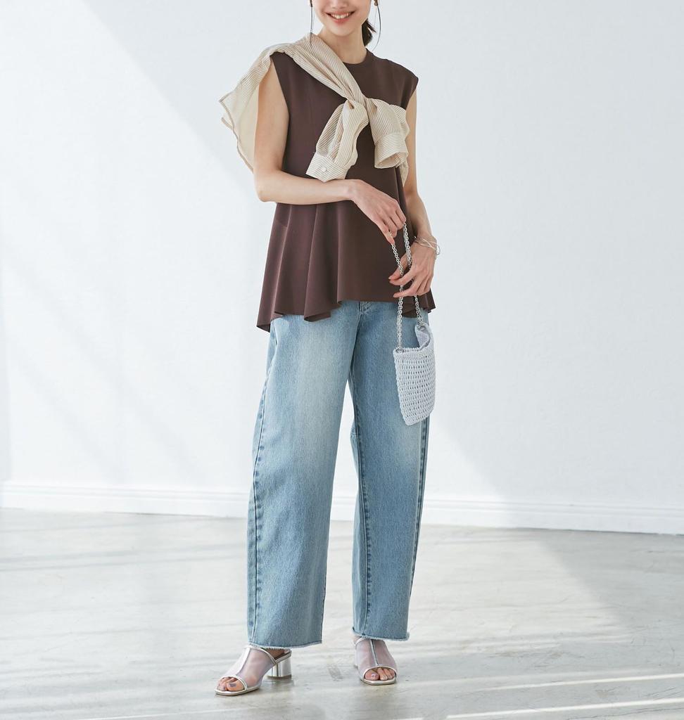ROPE PICNIC Peplum Knit Pullover Chairosub Women's (Machine Washable, Anti-Pilling) GDM15240, (Size 22)