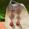 6 Pairs Vintage Dangle Earrings for Women Court Style Geometric New Year Festival Gifts Daily Wear Party Decors Versatile