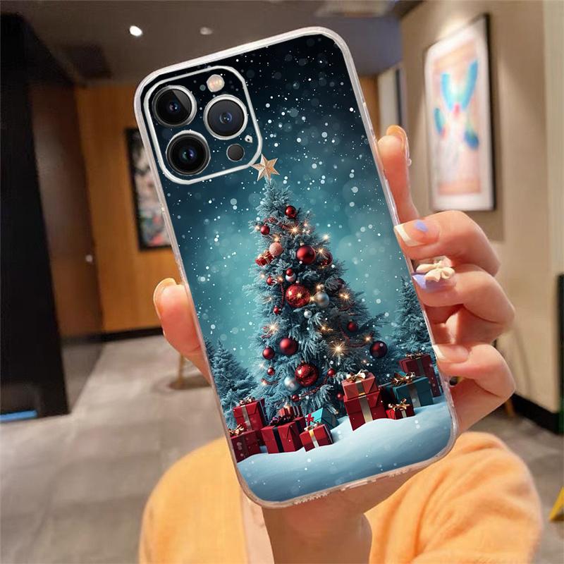 Merry Christmas Tree Phone Case Carcasa Funda For iPhone 17 Pro Max Air 16 15 14 13 Pro Max 15 16 Pro 15Plus Case