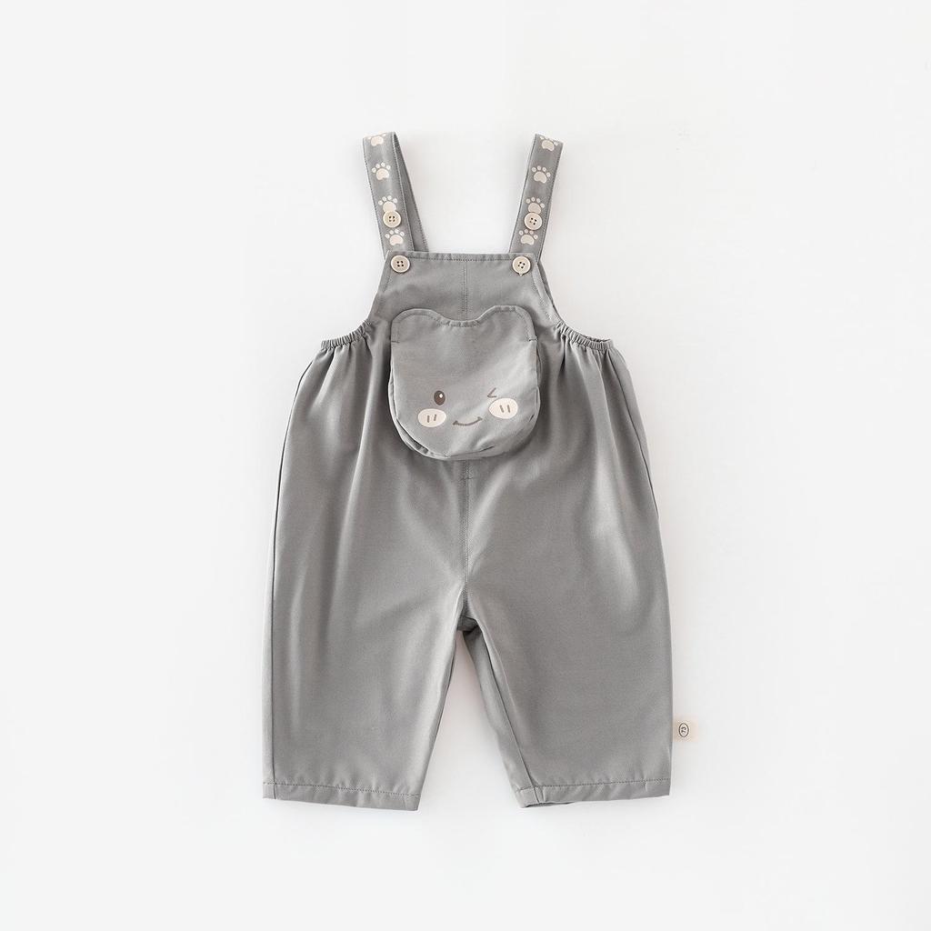 2025 Autumn Baby Korean-Style Cute Bear Overalls: Casual Infant Trousers