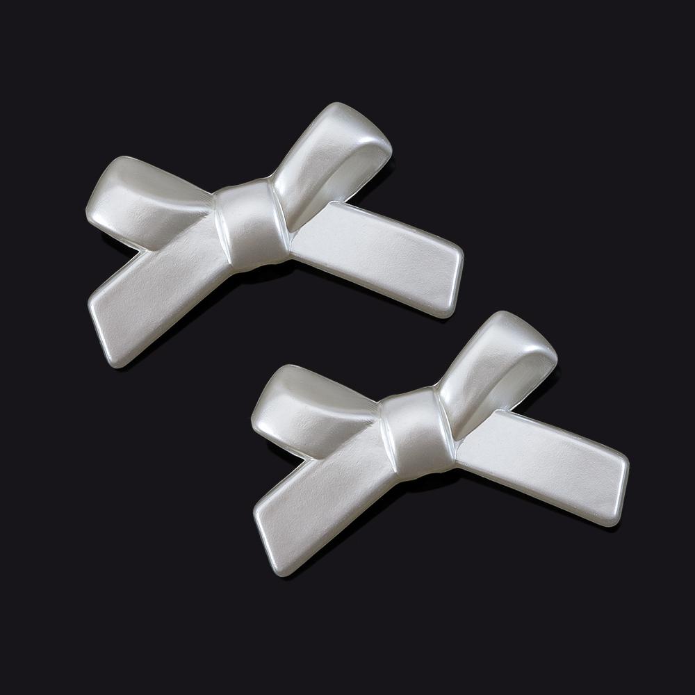 50pcs Resin Accessories Bowknot Love Heart for Jewelry Making DIY Findings White Imitation Pearl Beads Bowknots Hair Accessories