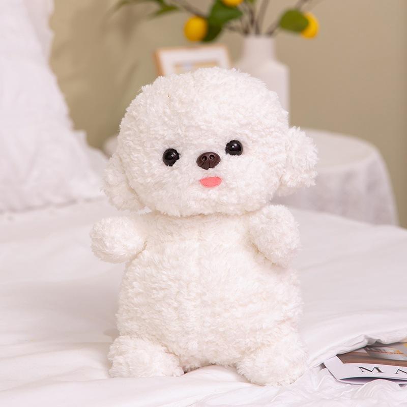 Cute Simulation Cute Bichon Dog Doll Plush Toy Puppy Dog Doll Children Companionship Soothing Doll