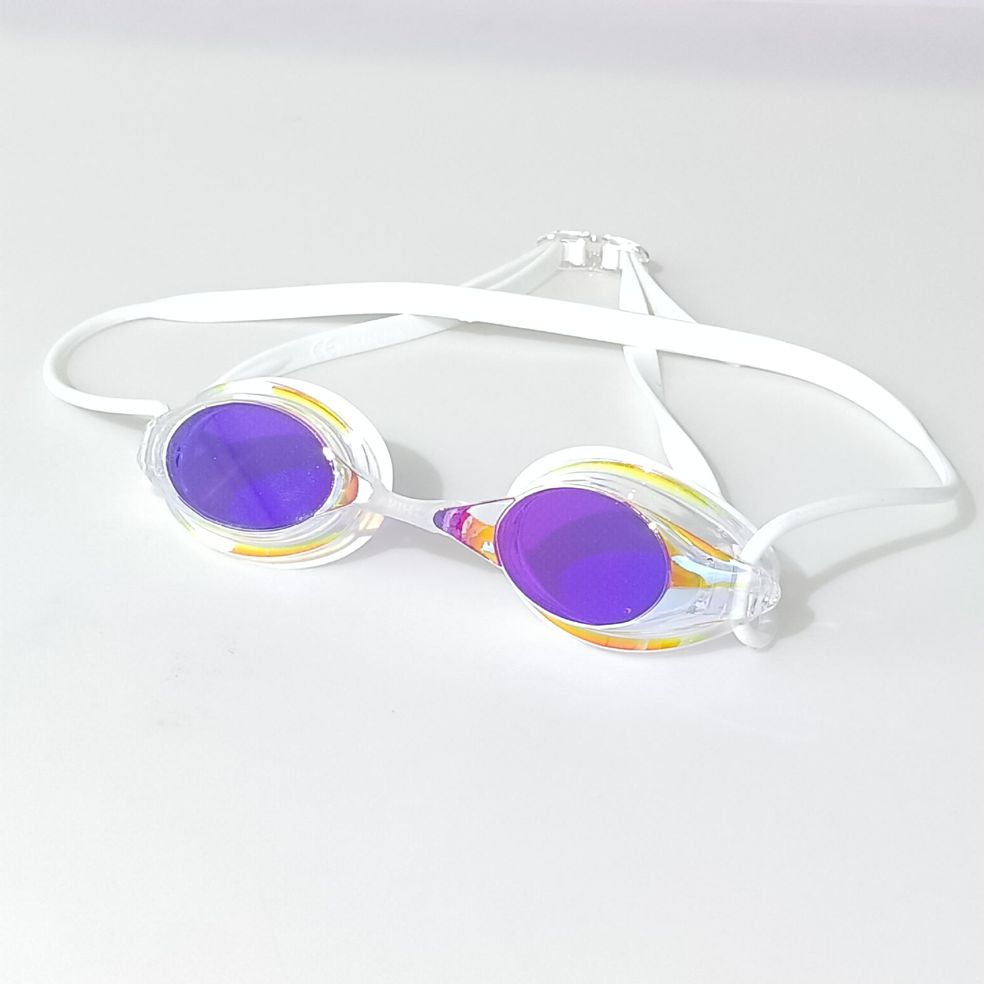 

High-definition anti-fog swimming goggles for men and women, silicone electroplated swimming goggles, specialized for training and competition, платиновый