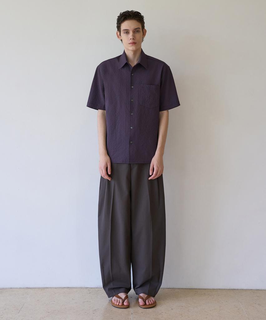 TRIP LE SENS Relaxed Pleated Slacks_Dust Brown