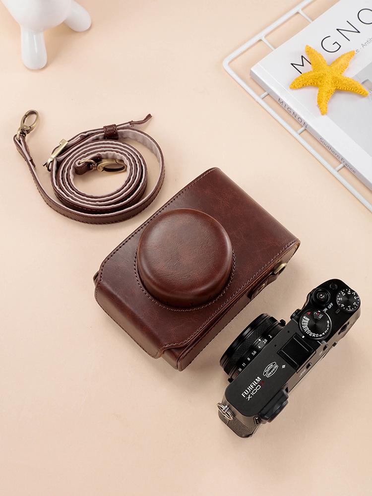 Fujifilm X100 Serie Leder Kameratasche für X100VI, X100, X100S, X100T, X100F, X100V - Schutzhülle