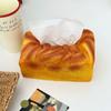 Food Toast Bread Simulation Bread Tissue Rack Storage Box Table Decoration Fake Toast Tissue Holder Square Ornament