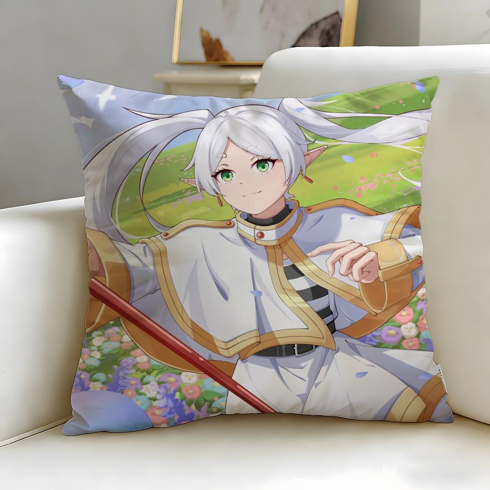 Klassische Anime Frieren Nach dem Ende der Reise Kissenbezug Weich Leicht zu Waschen Kissenhülle Vielseitig für Sofa Bett Reise und Büro
